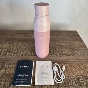 Larq Water Bottle PureVis 17 Oz Insulated UV-C Self Clean Himalayan Pink Hiking